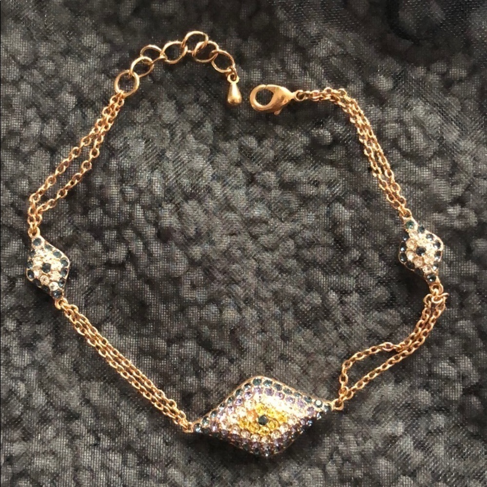 Bronze bracelet with Multicolored CZ gems